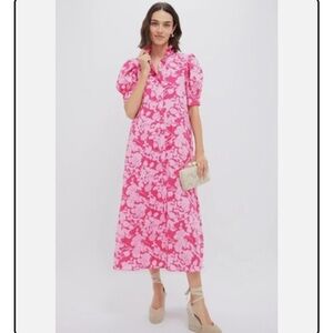 Vibrant Pink Floral Maxi Dress